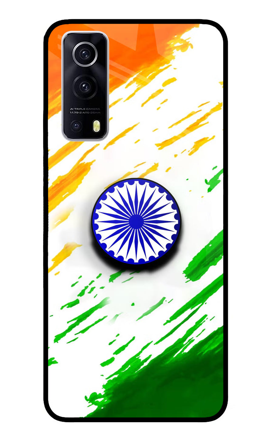 Indian Flag Ashoka Chakra iQOO Z3 5G Pop Case, Glass case
