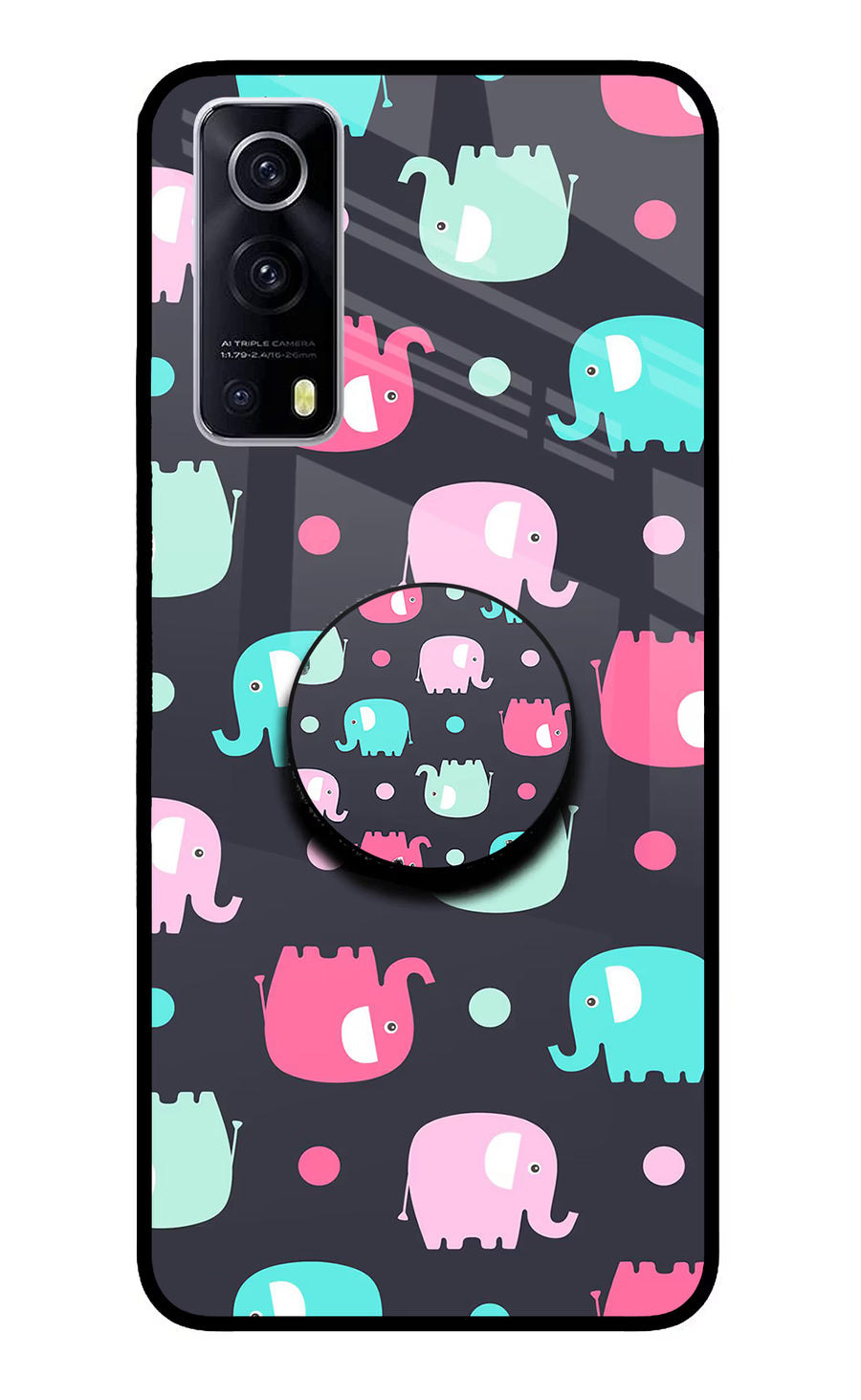 Baby Elephants iQOO Z3 5G Pop Case, Glass case