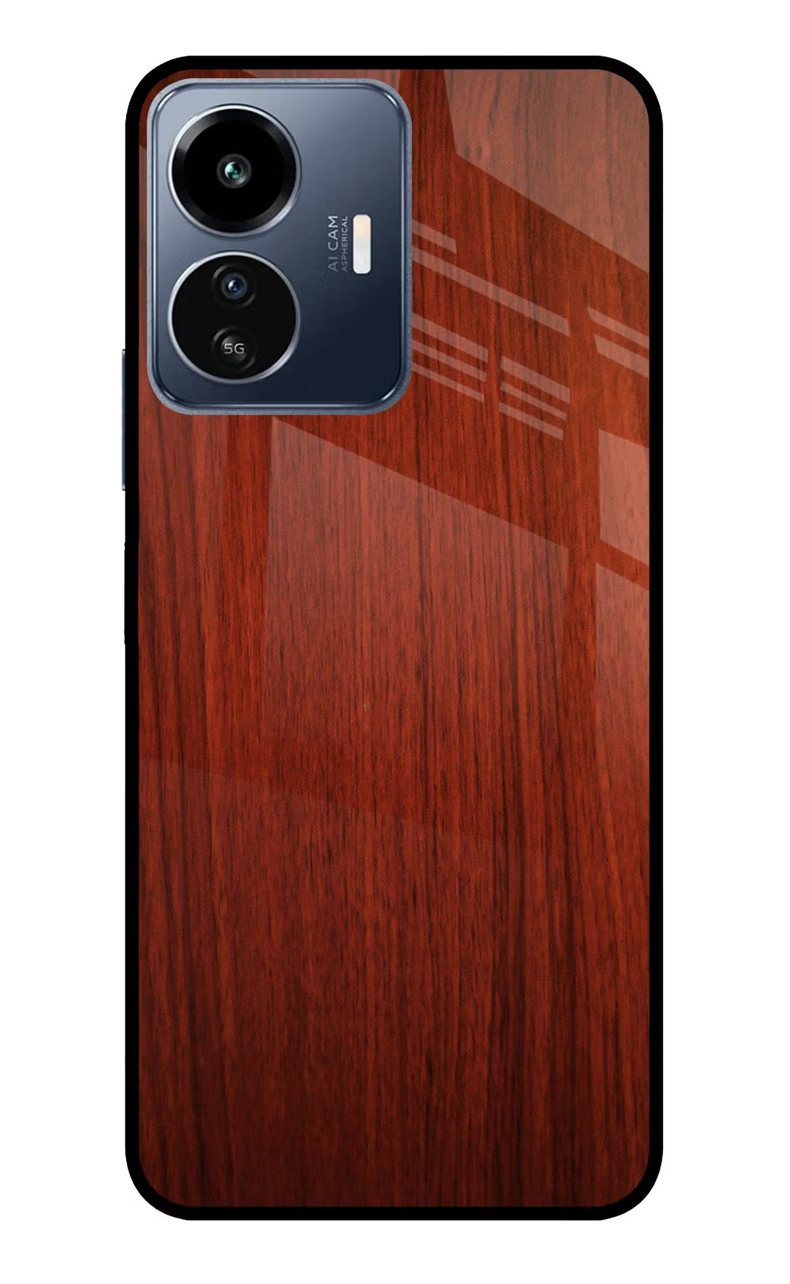 Wooden Plain Pattern IQOO Z6 Lite 5G Glass Case