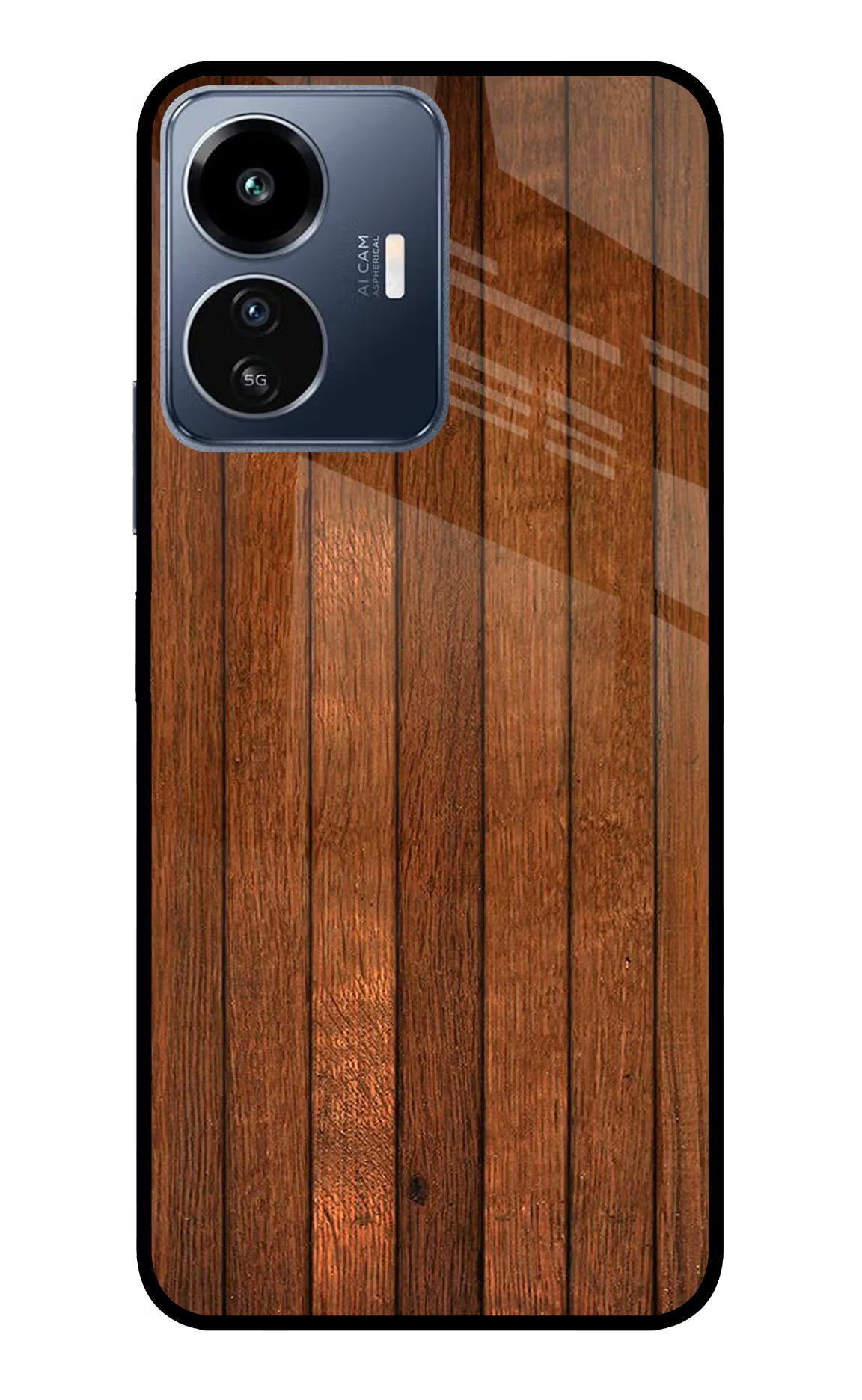 Wooden Artwork Bands IQOO Z6 Lite 5G Glass Case