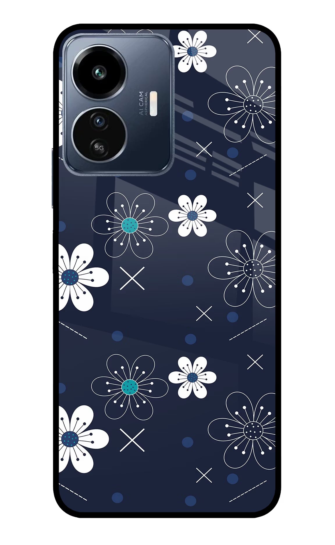 Flowers IQOO Z6 Lite 5G Glass Case