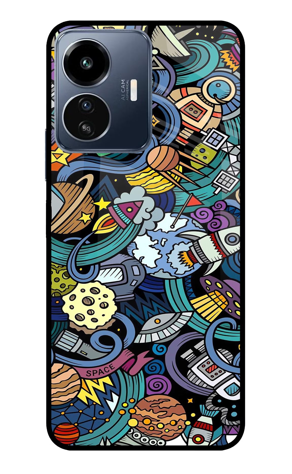 Space Abstract IQOO Z6 Lite 5G Glass Case
