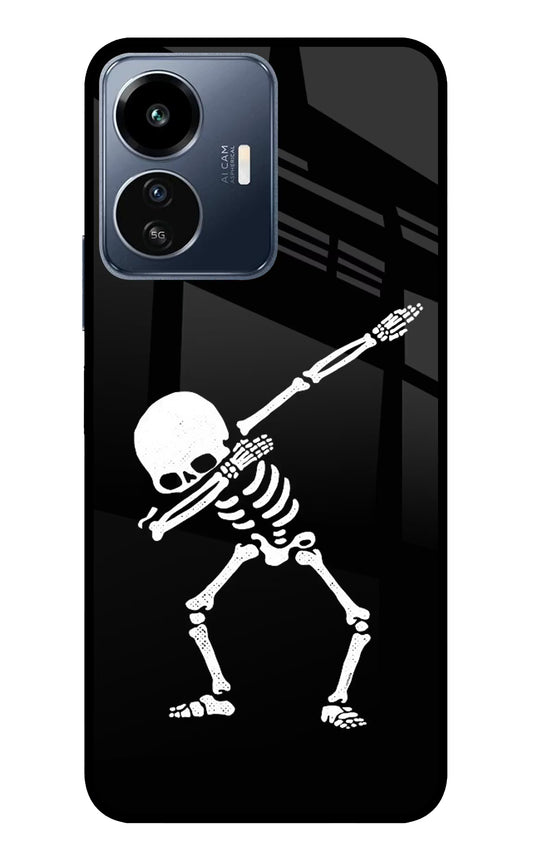 Dabbing Skeleton Art IQOO Z6 Lite 5G Glass Case