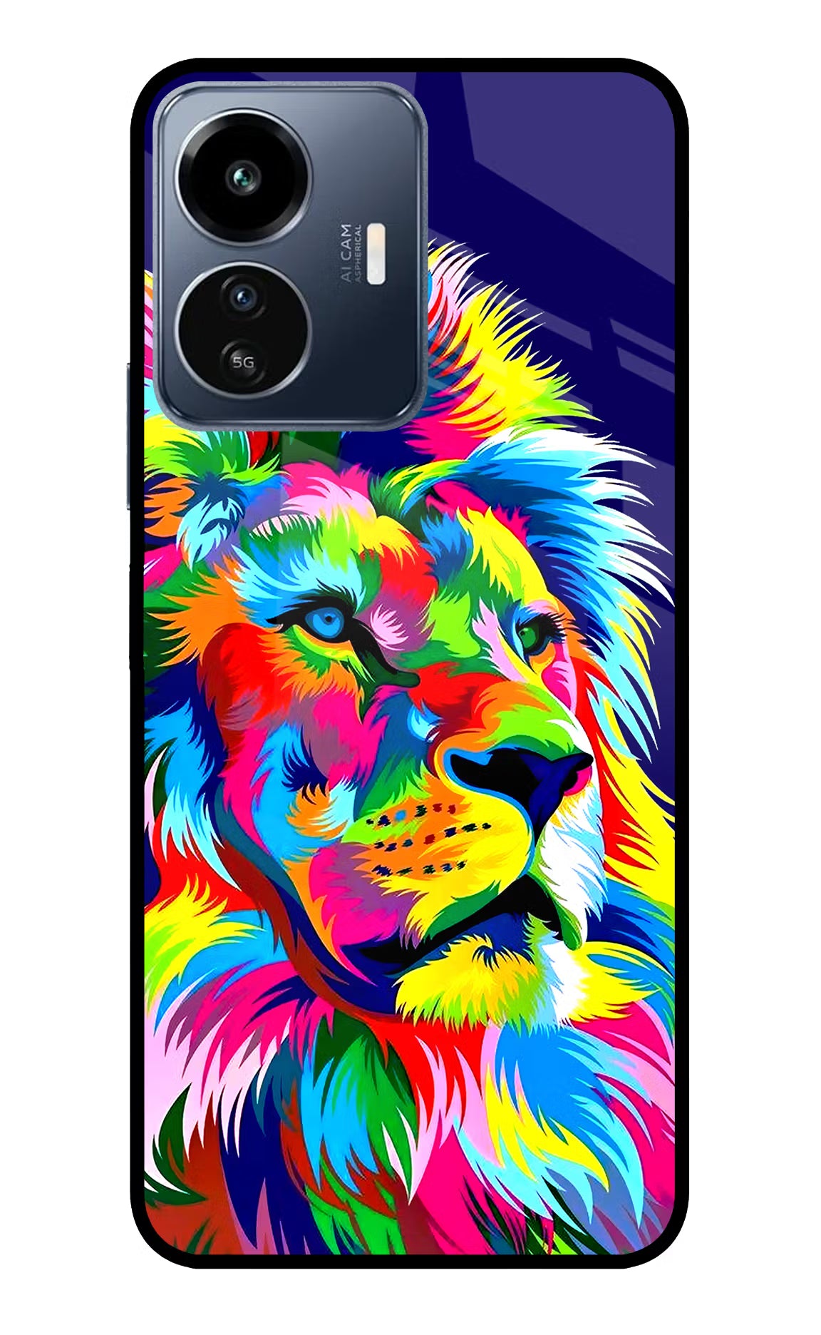 Vector Art Lion IQOO Z6 Lite 5G Glass Case