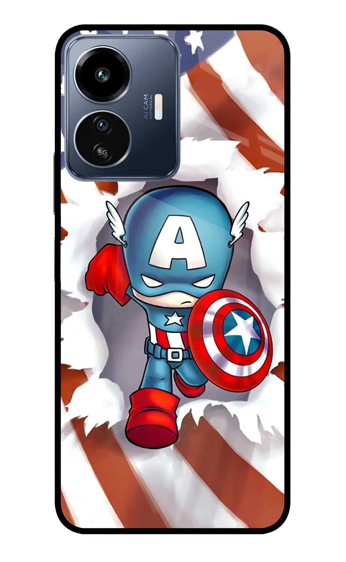 Captain America IQOO Z6 Lite 5G Glass Case