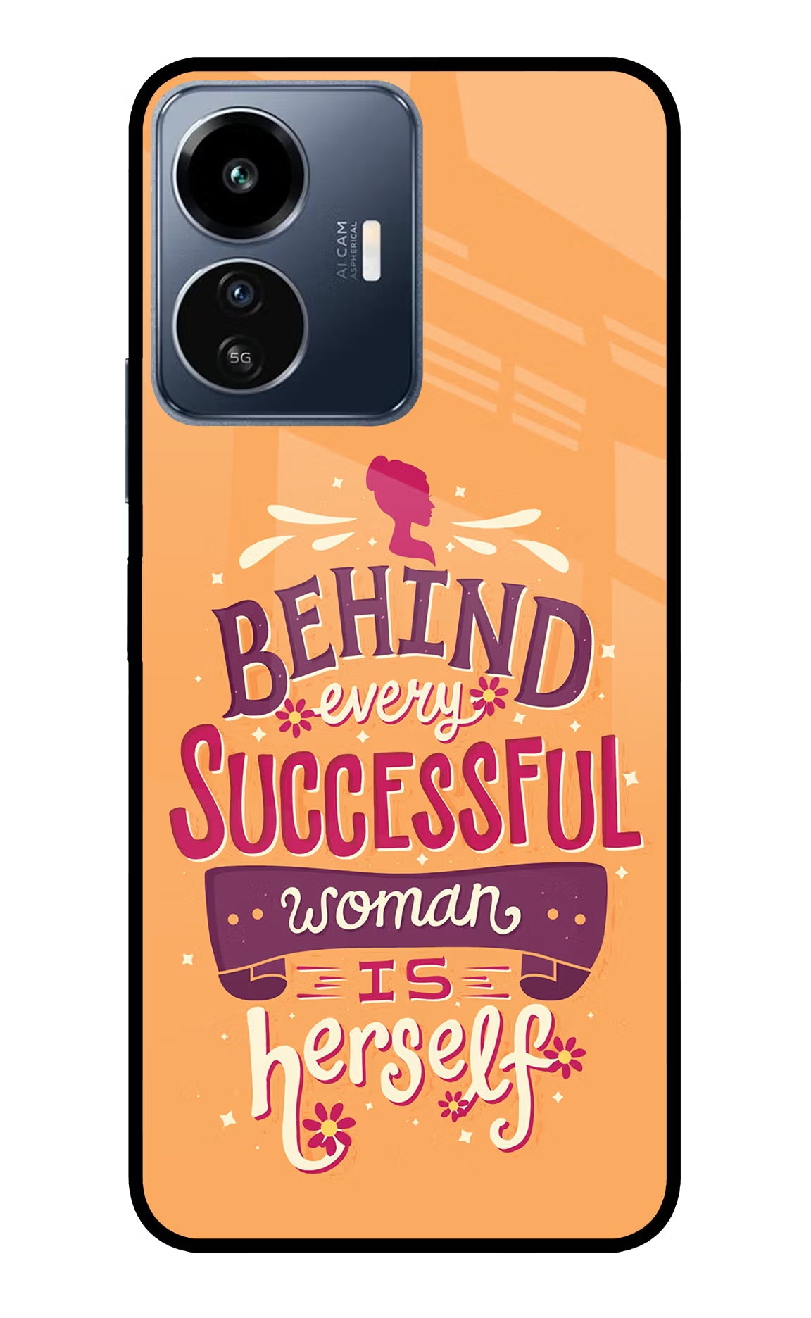 Behind Every Successful Woman There Is Herself IQOO Z6 Lite 5G Glass Case