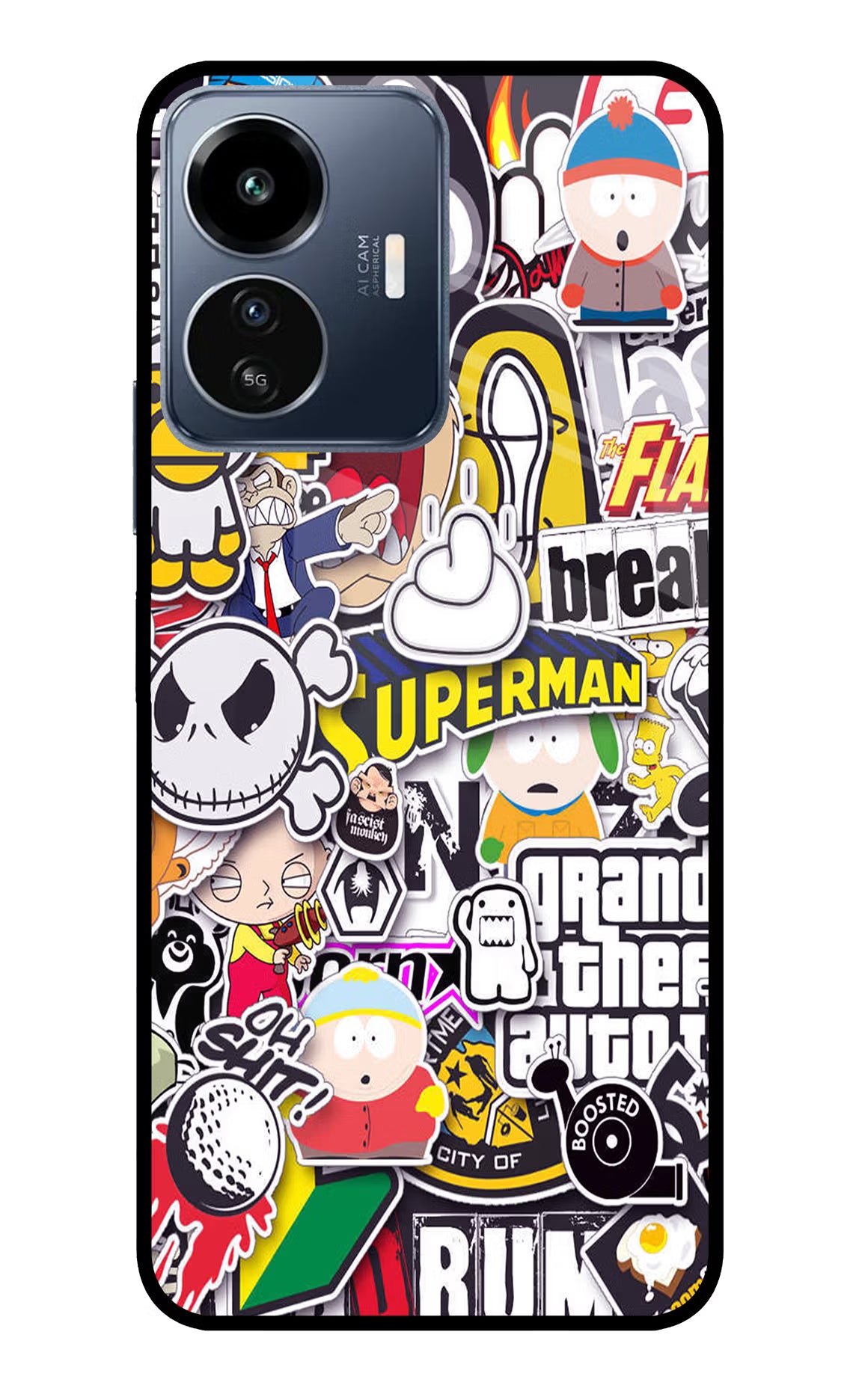 Sticker Bomb IQOO Z6 Lite 5G Glass Case