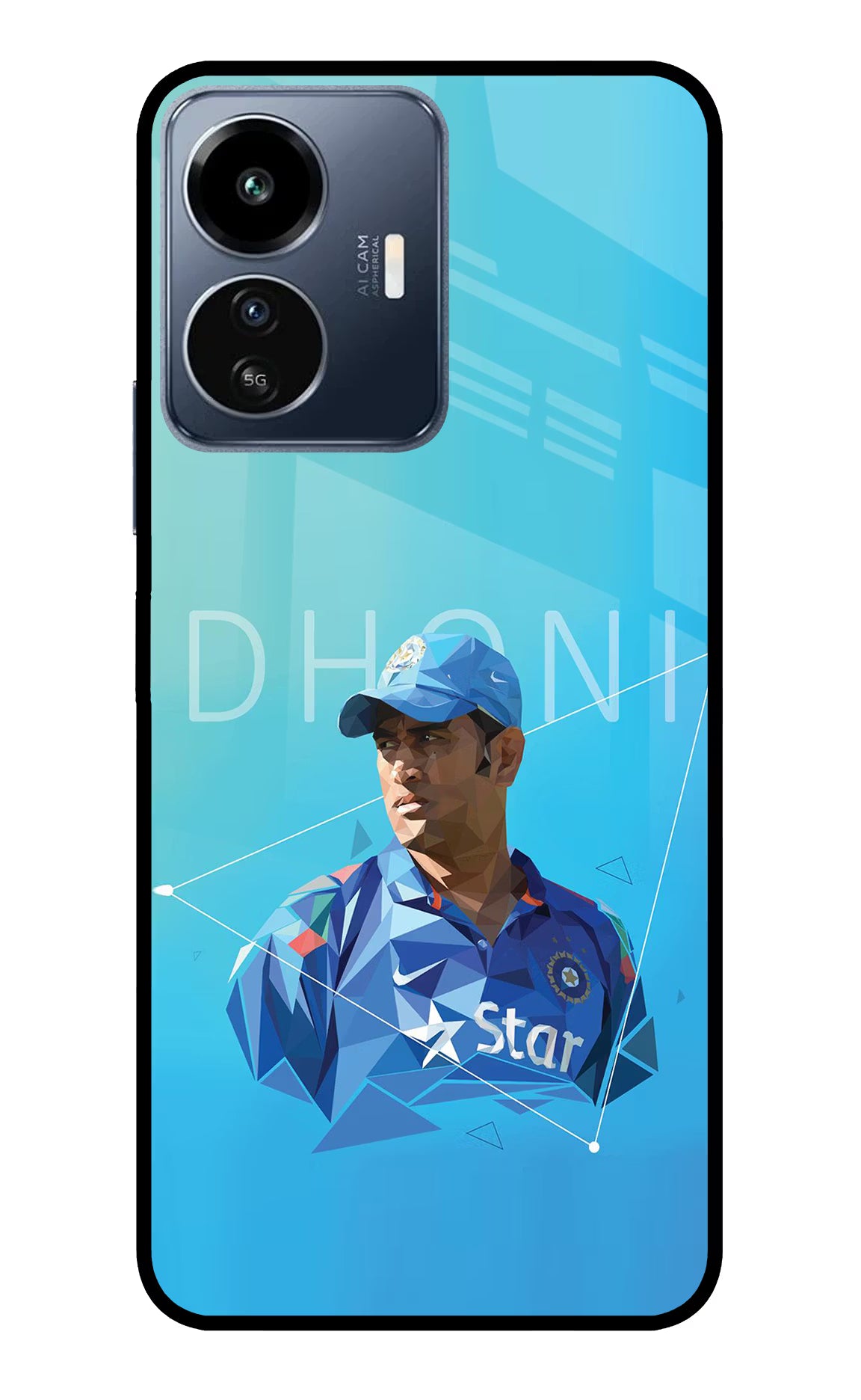 Dhoni Artwork IQOO Z6 Lite 5G Glass Case