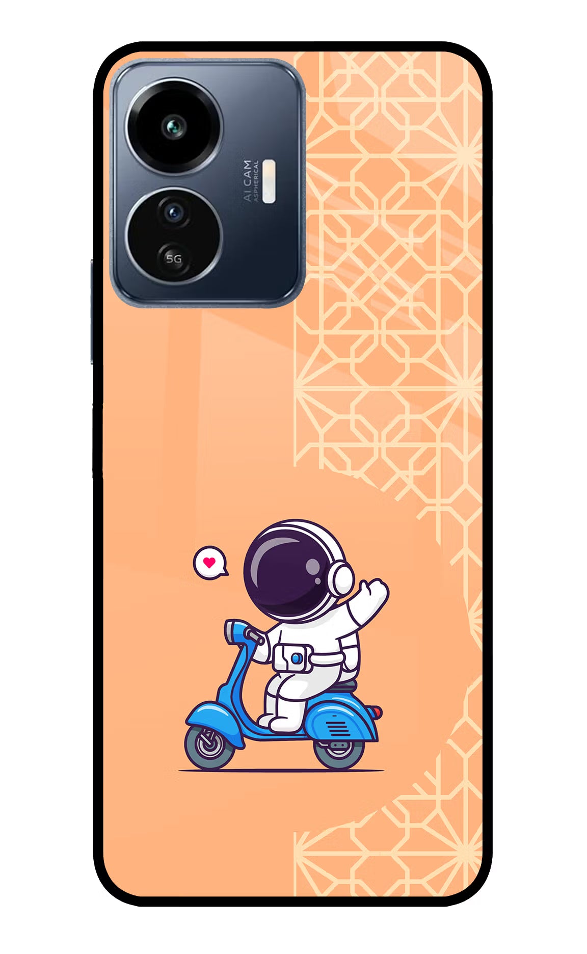 Cute Astronaut Riding IQOO Z6 Lite 5G Glass Case