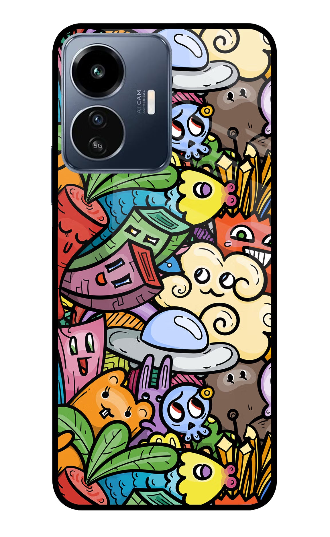 Veggie Doodle IQOO Z6 Lite 5G Glass Case