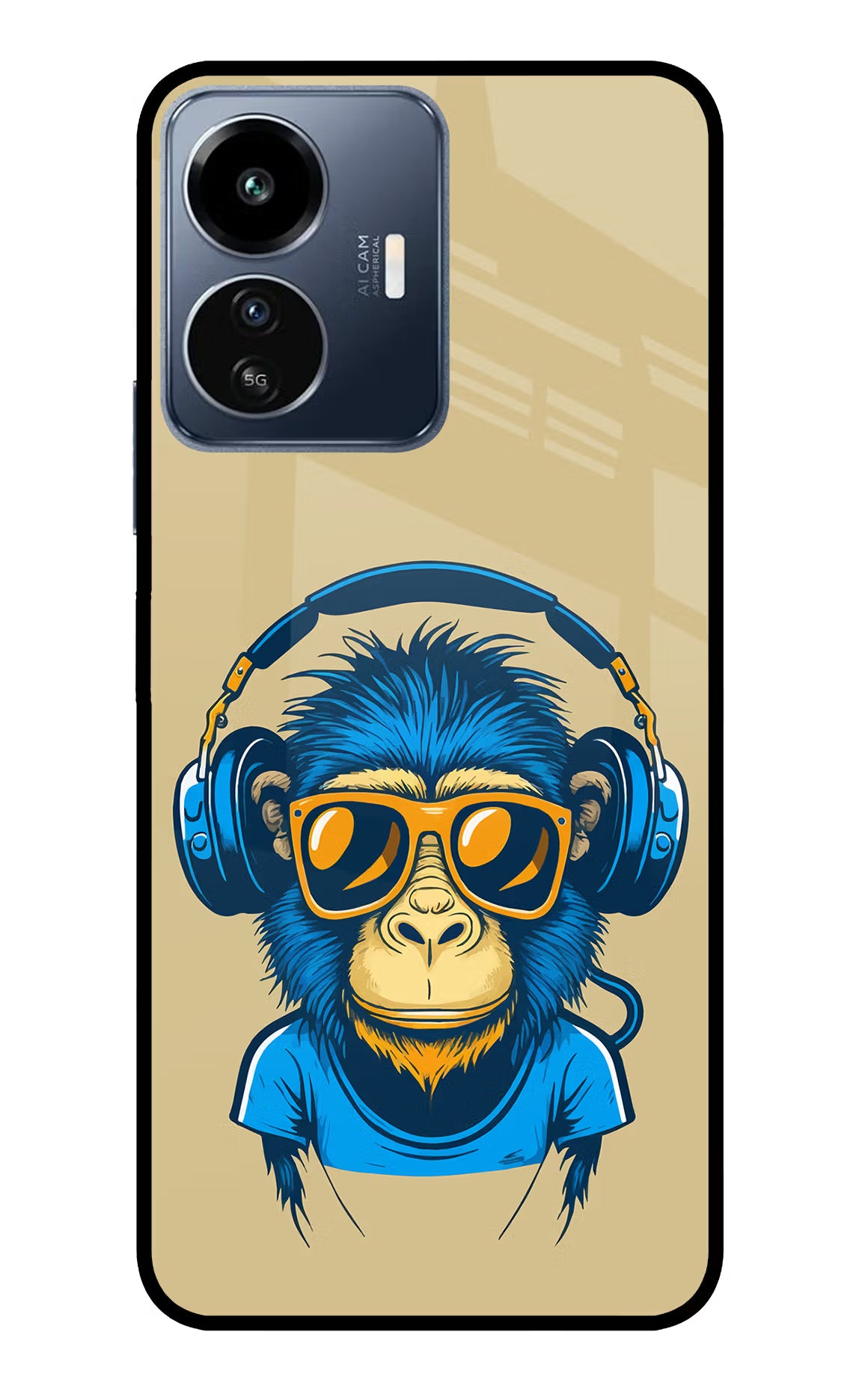 Monkey Headphone IQOO Z6 Lite 5G Glass Case