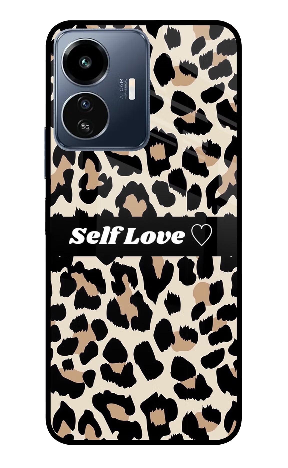 Leopard Print Self Love IQOO Z6 Lite 5G Glass Case