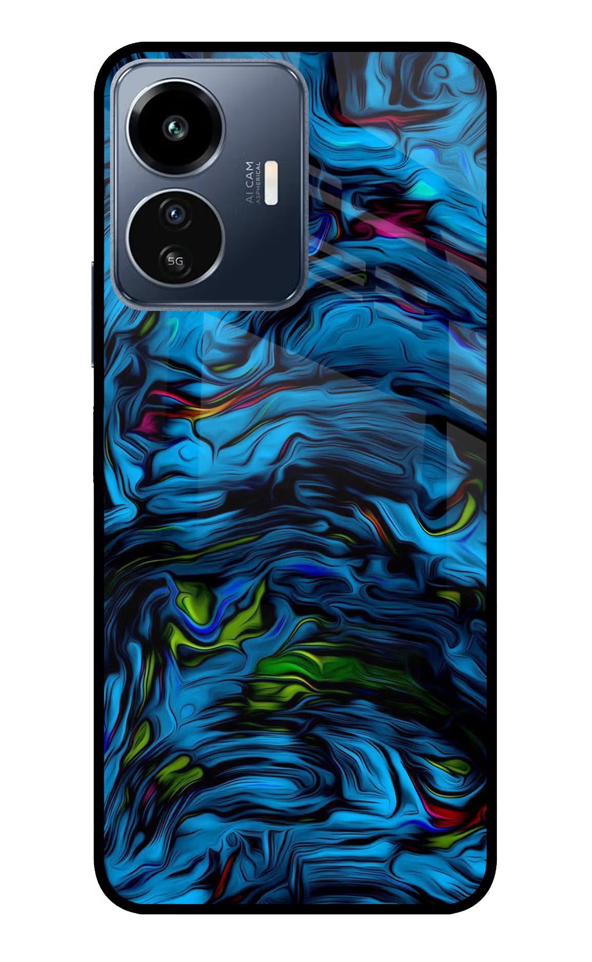 Dark Blue Abstract IQOO Z6 Lite 5G Glass Case