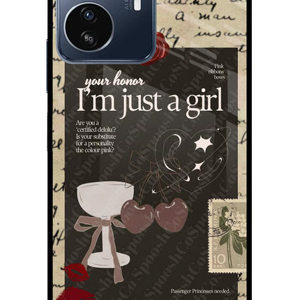 I am just a girl IQOO Z6 Lite 5G Glass Case