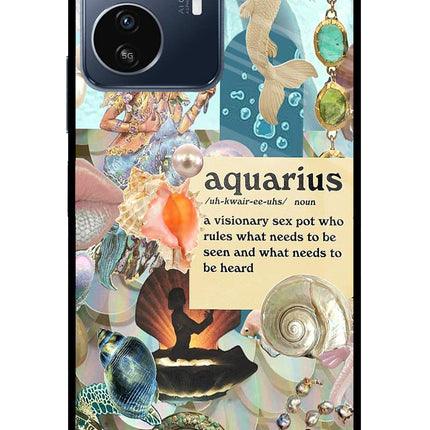 Aquarius Zodiac IQOO Z6 Lite 5G Glass Case