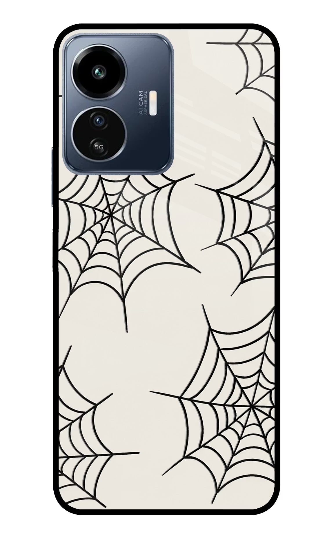 Spider Web IQOO Z6 Lite 5G Glass Case Back Cover by Casekaro