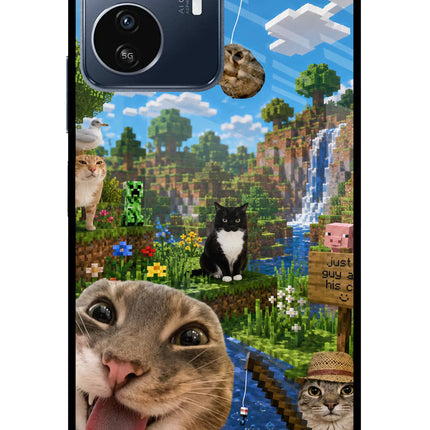 Minecraft Cat Chaos IQOO Z6 Lite 5G Glass Case