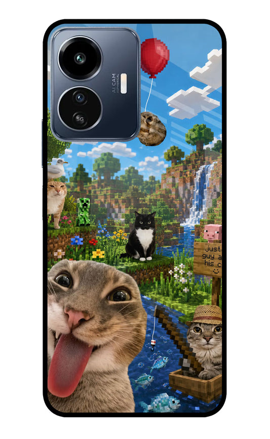 Minecraft Cat Chaos IQOO Z6 Lite 5G Glass Case