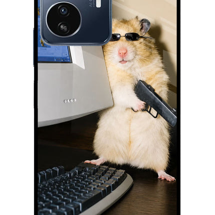 Hacker Hamster IQOO Z6 Lite 5G Glass Case