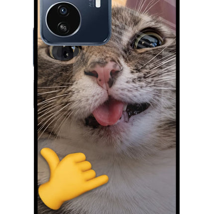 Silly Cat Call IQOO Z6 Lite 5G Glass Case