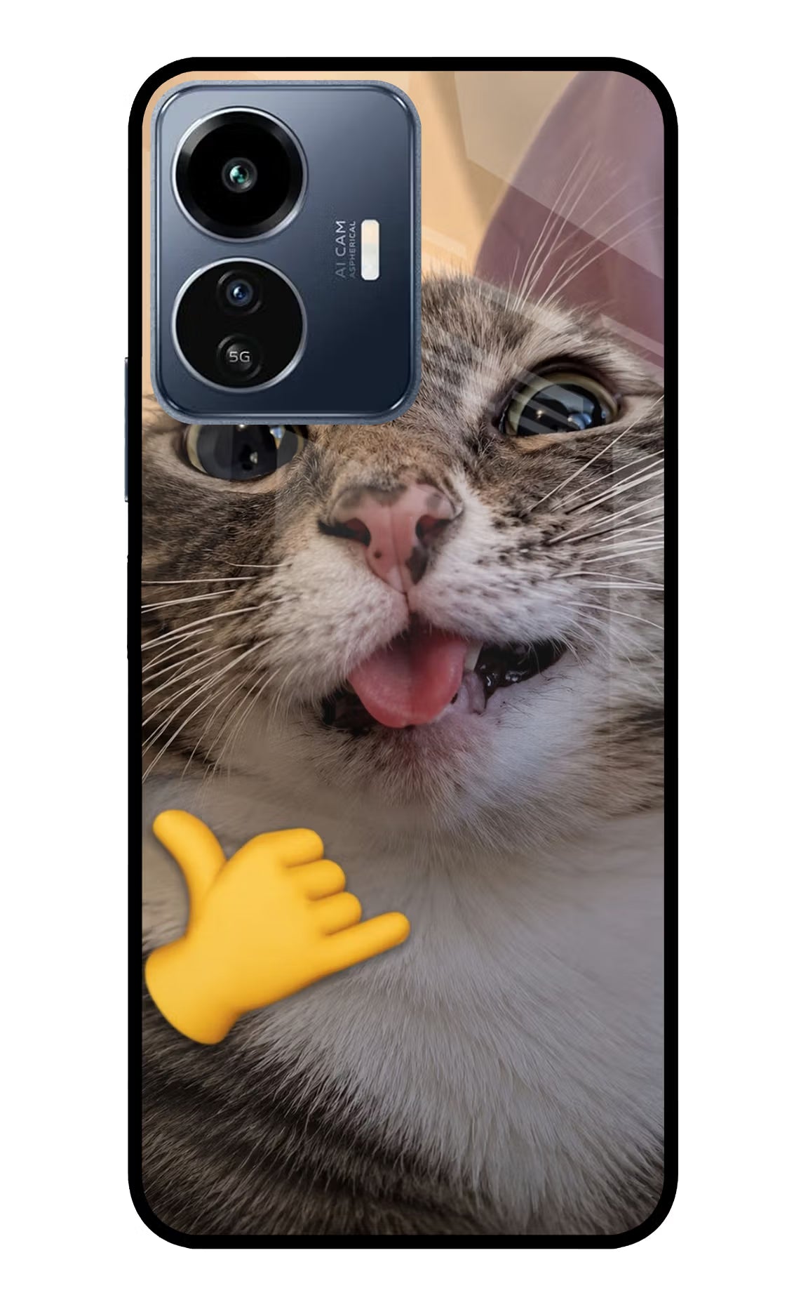 Silly Cat Call IQOO Z6 Lite 5G Glass Case