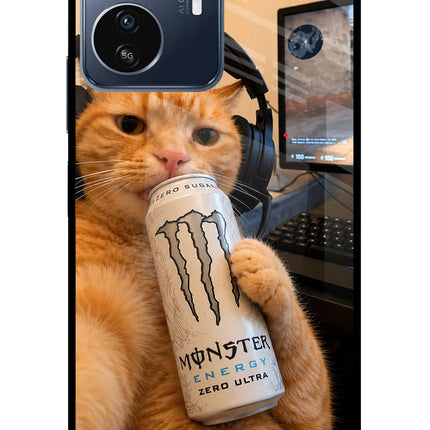 Gamer Cat Energy IQOO Z6 Lite 5G Glass Case