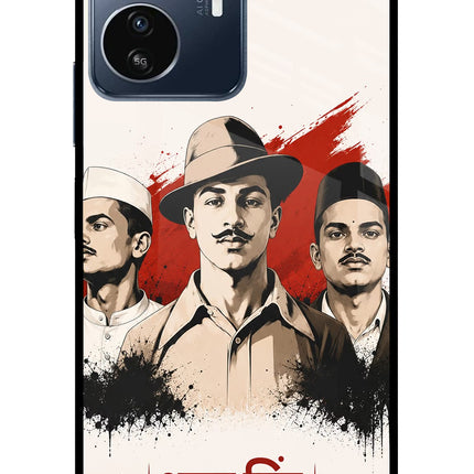 Bhagat Singh Trio IQOO Z6 Lite 5G Glass Case Back Cover by Casekaro