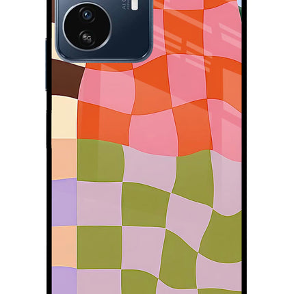 Wavy Grid IQOO Z6 Lite 5G Glass Case Back Cover by Casekaro