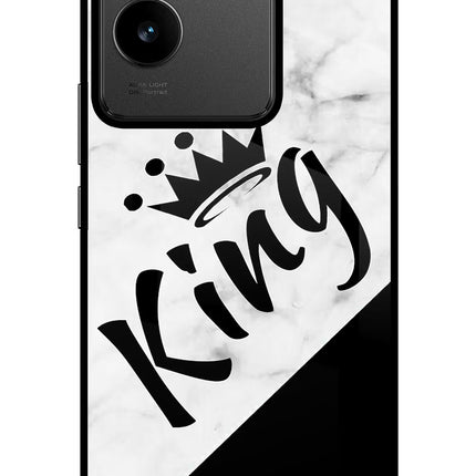 King IQOO Z7 Pro 5G Glass Case Back Cover by Casekaro