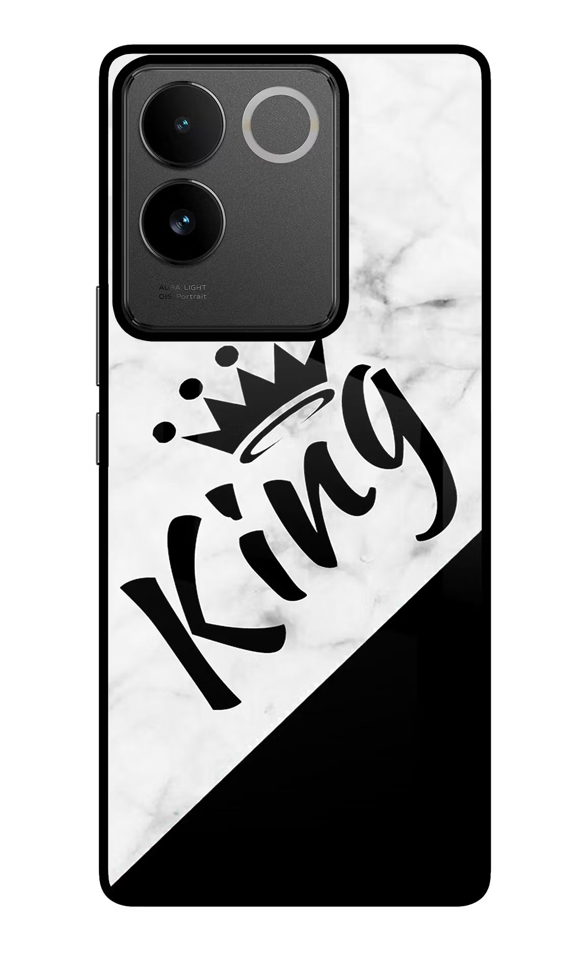 King IQOO Z7 Pro 5G Glass Case Back Cover by Casekaro