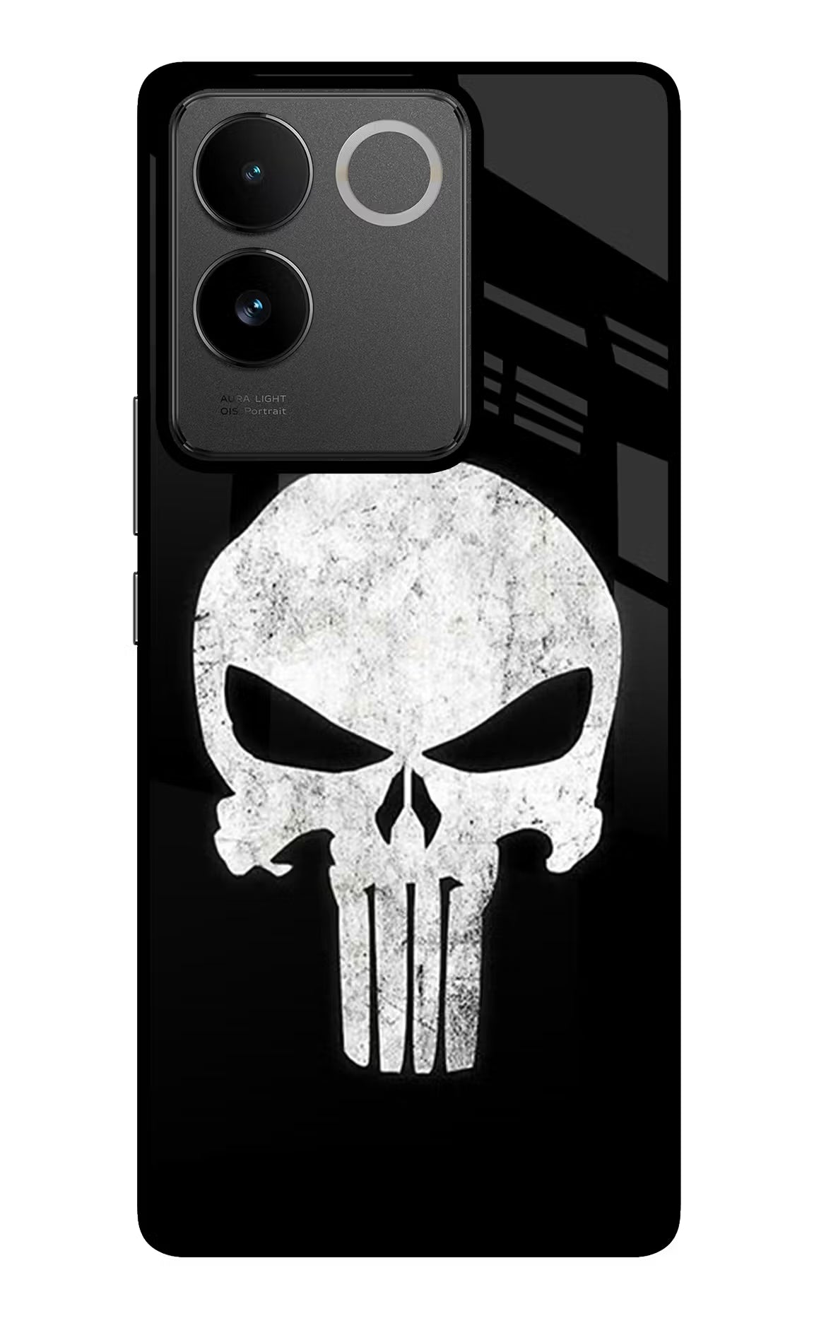 Punisher Skull IQOO Z7 Pro 5G Glass Case Back Cover by Casekaro
