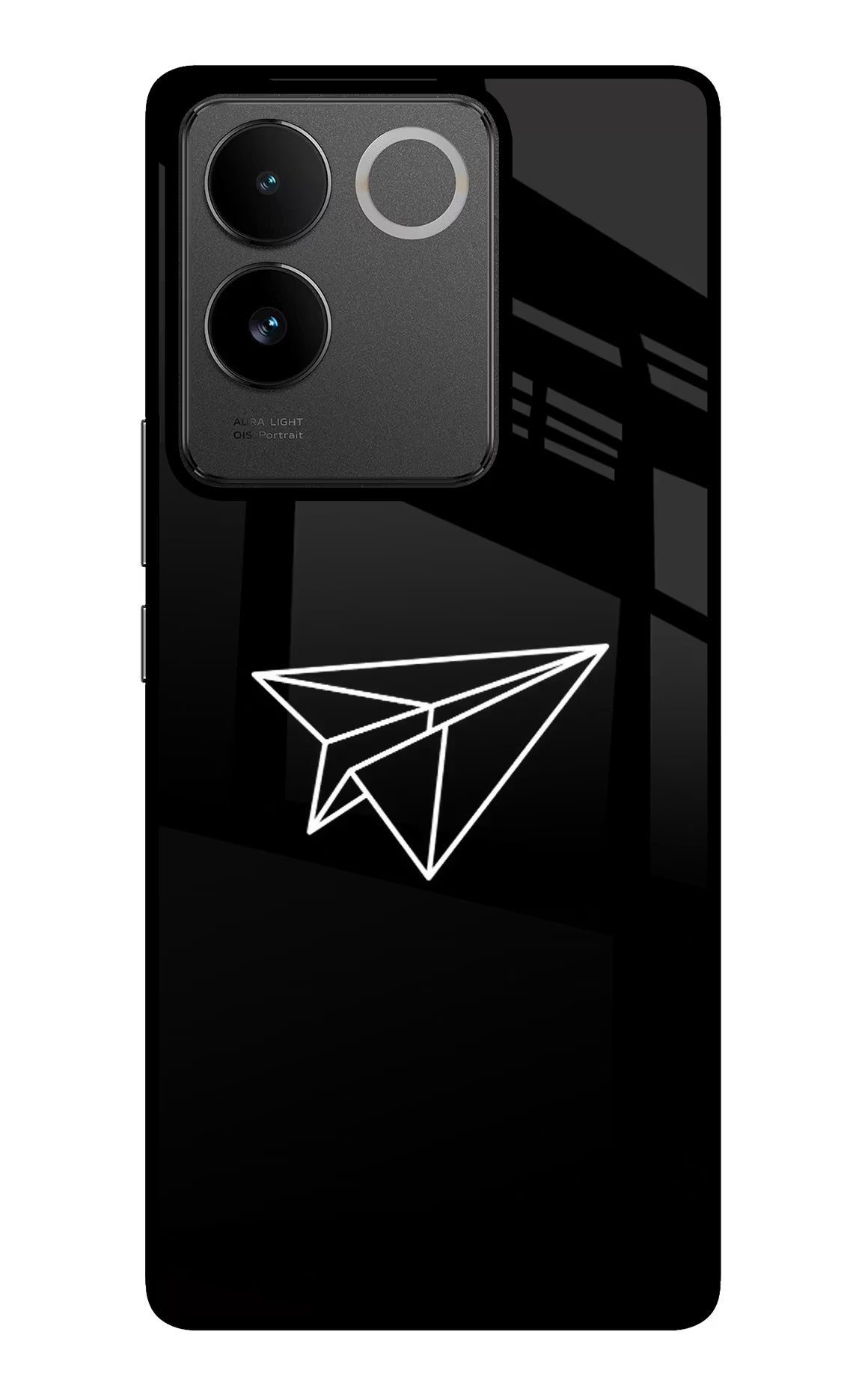 Paper Plane White IQOO Z7 Pro 5G Glass Case Back Cover by Casekaro
