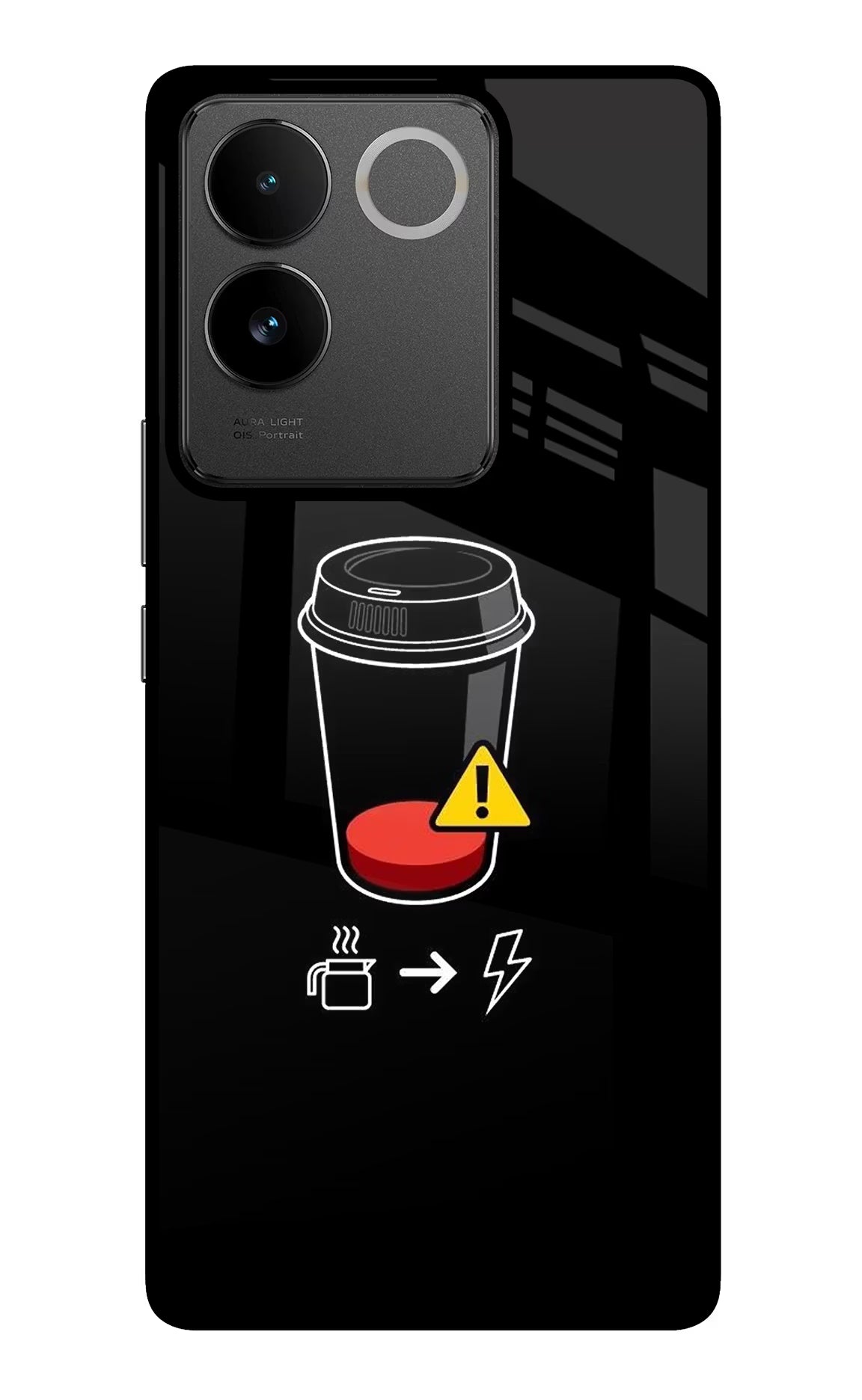 Coffee IQOO Z7 Pro 5G Glass Case Back Cover by Casekaro