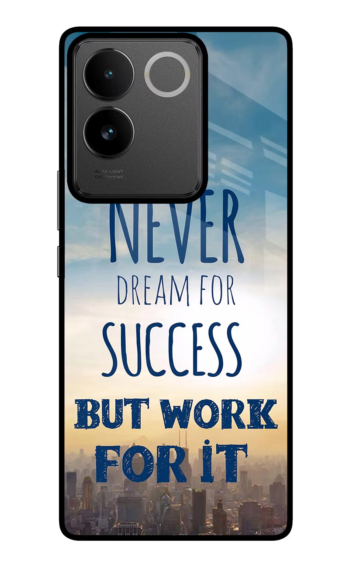 Never Dream For Success But Work For It IQOO Z7 Pro 5G Glass Case Back Cover by Casekaro
