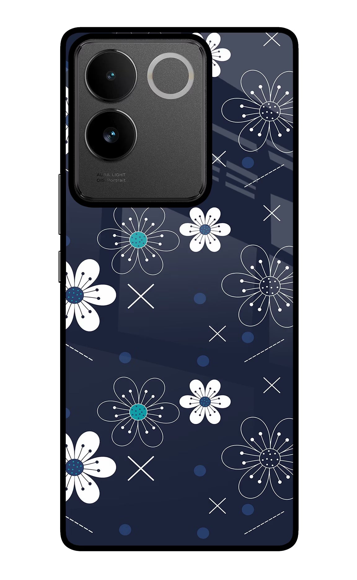 Flowers IQOO Z7 Pro 5G Glass Case Back Cover by Casekaro