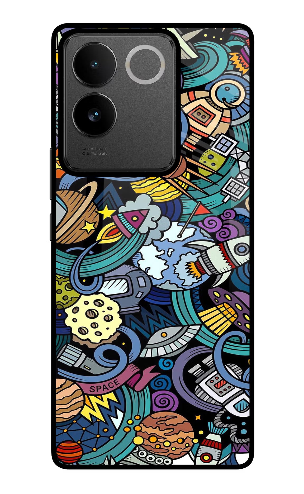 Space Abstract IQOO Z7 Pro 5G Glass Case Back Cover by Casekaro