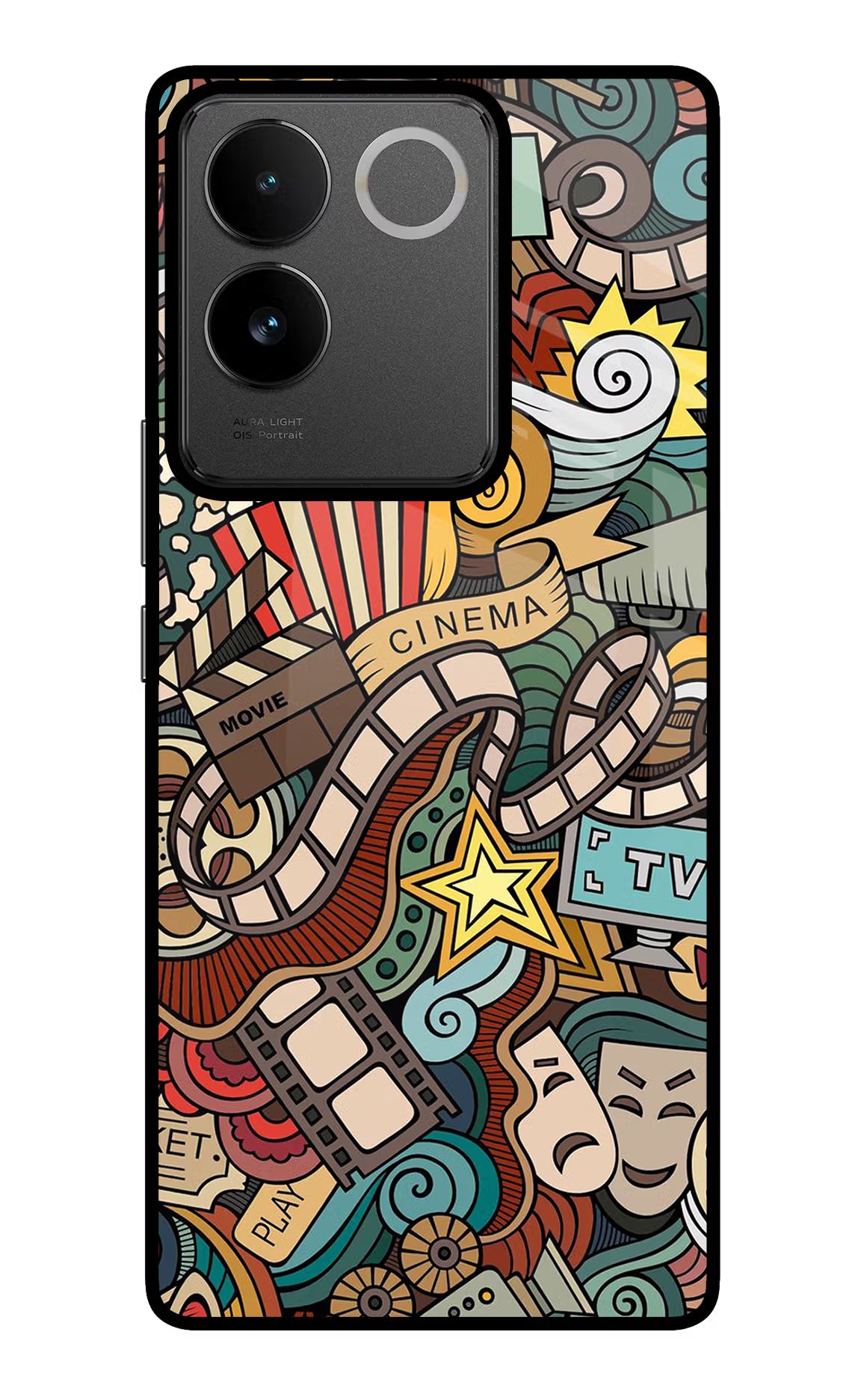 Cinema Abstract IQOO Z7 Pro 5G Glass Case Back Cover by Casekaro