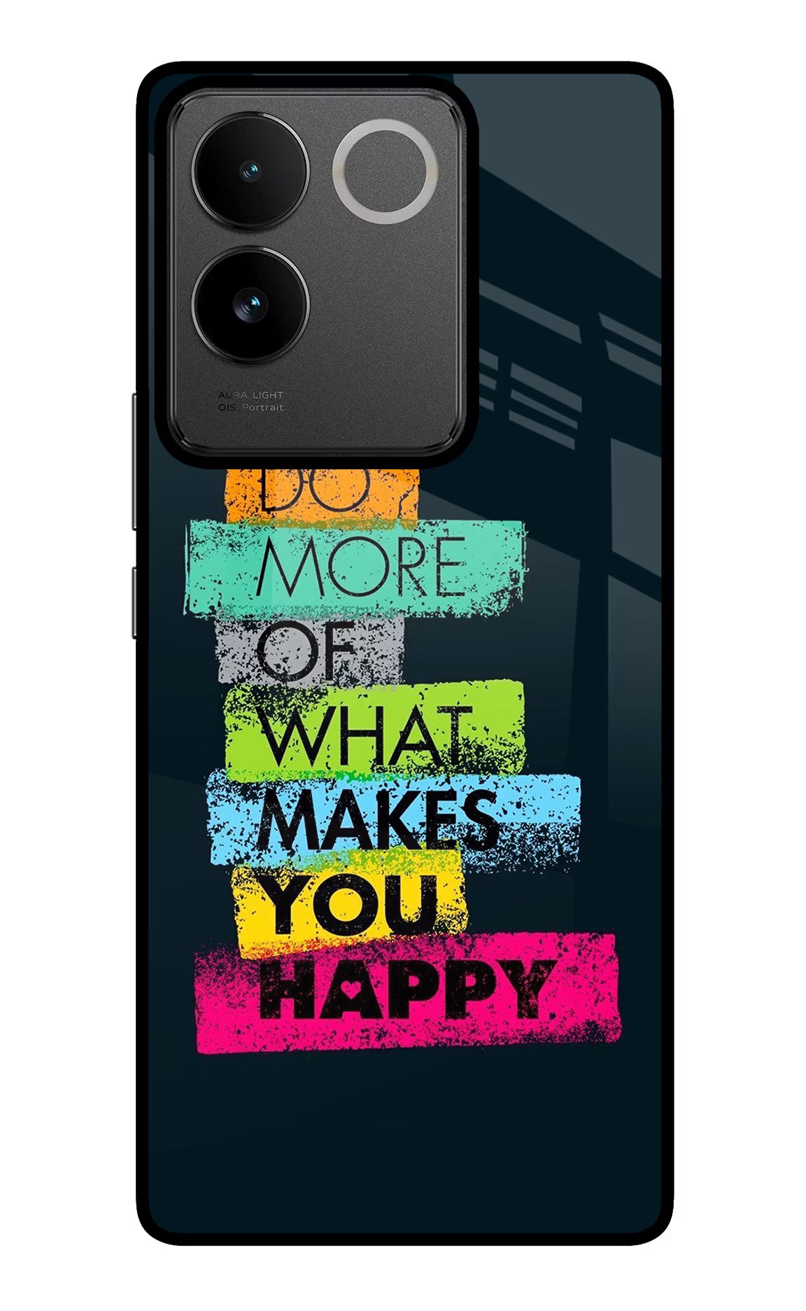 Do More Of What Makes You Happy IQOO Z7 Pro 5G Glass Case Back Cover by Casekaro