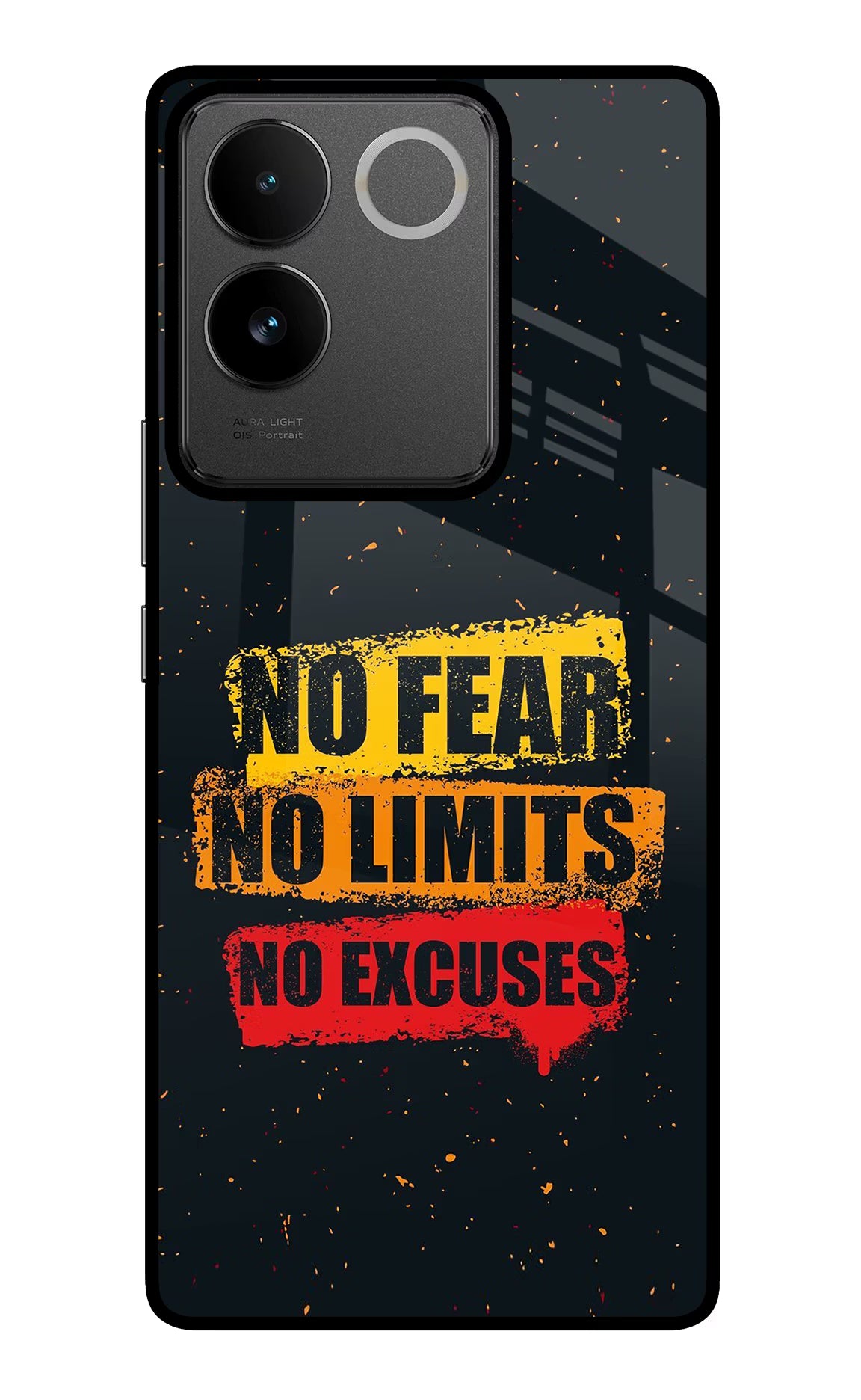 No Fear No Limits No Excuse IQOO Z7 Pro 5G Glass Case Back Cover by Casekaro