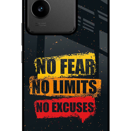 No Fear No Limits No Excuse IQOO Z7 Pro 5G Glass Case Back Cover by Casekaro