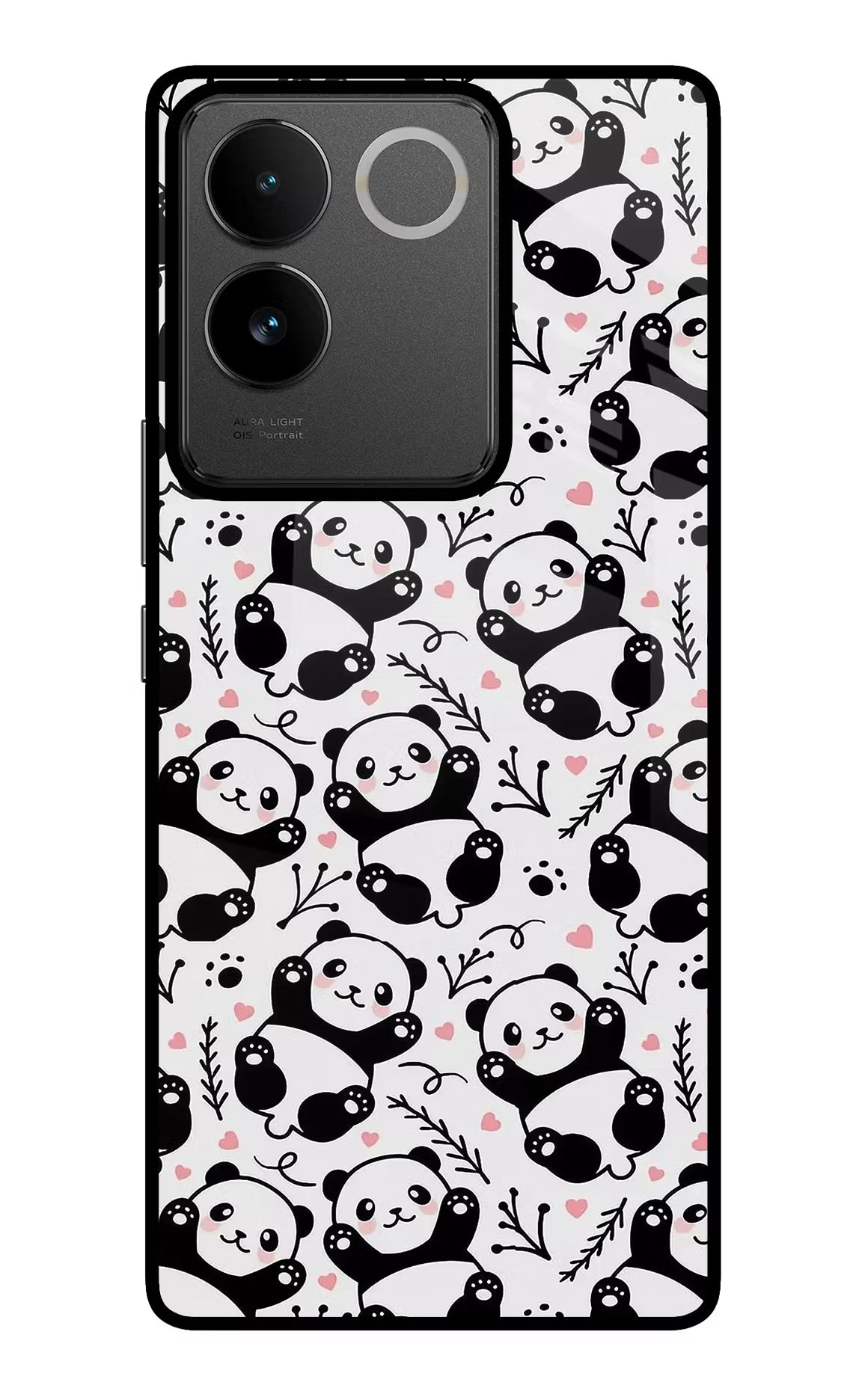 Cute Panda IQOO Z7 Pro 5G Glass Case Back Cover by Casekaro