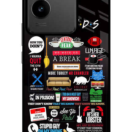 FRIENDS IQOO Z7 Pro 5G Glass Case Back Cover by Casekaro