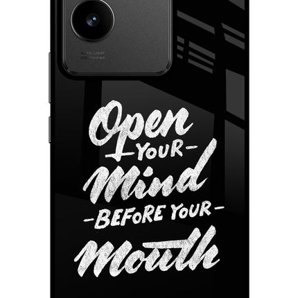 Open Your Mind Before Your Mouth IQOO Z7 Pro 5G Glass Case Back Cover by Casekaro