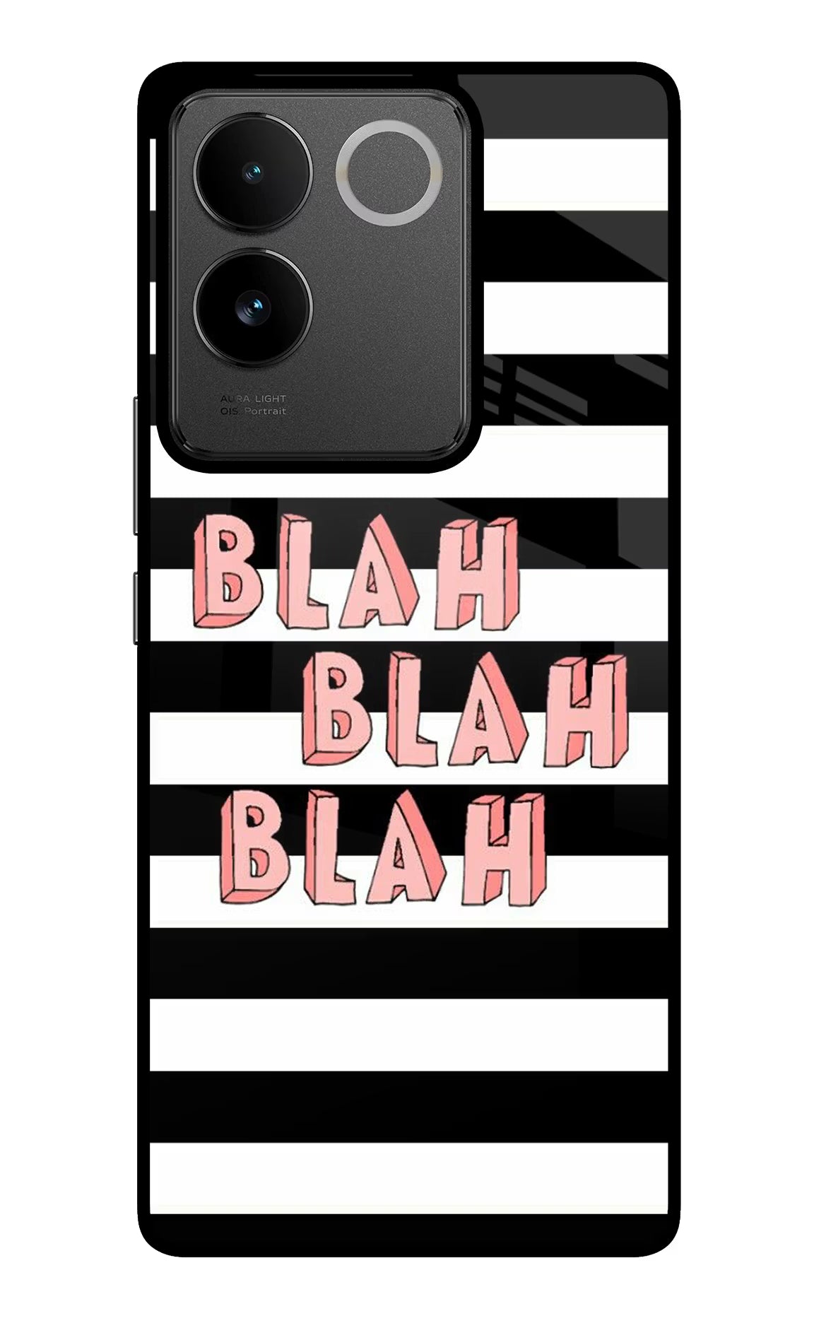 Blah Blah Blah IQOO Z7 Pro 5G Glass Case Back Cover by Casekaro