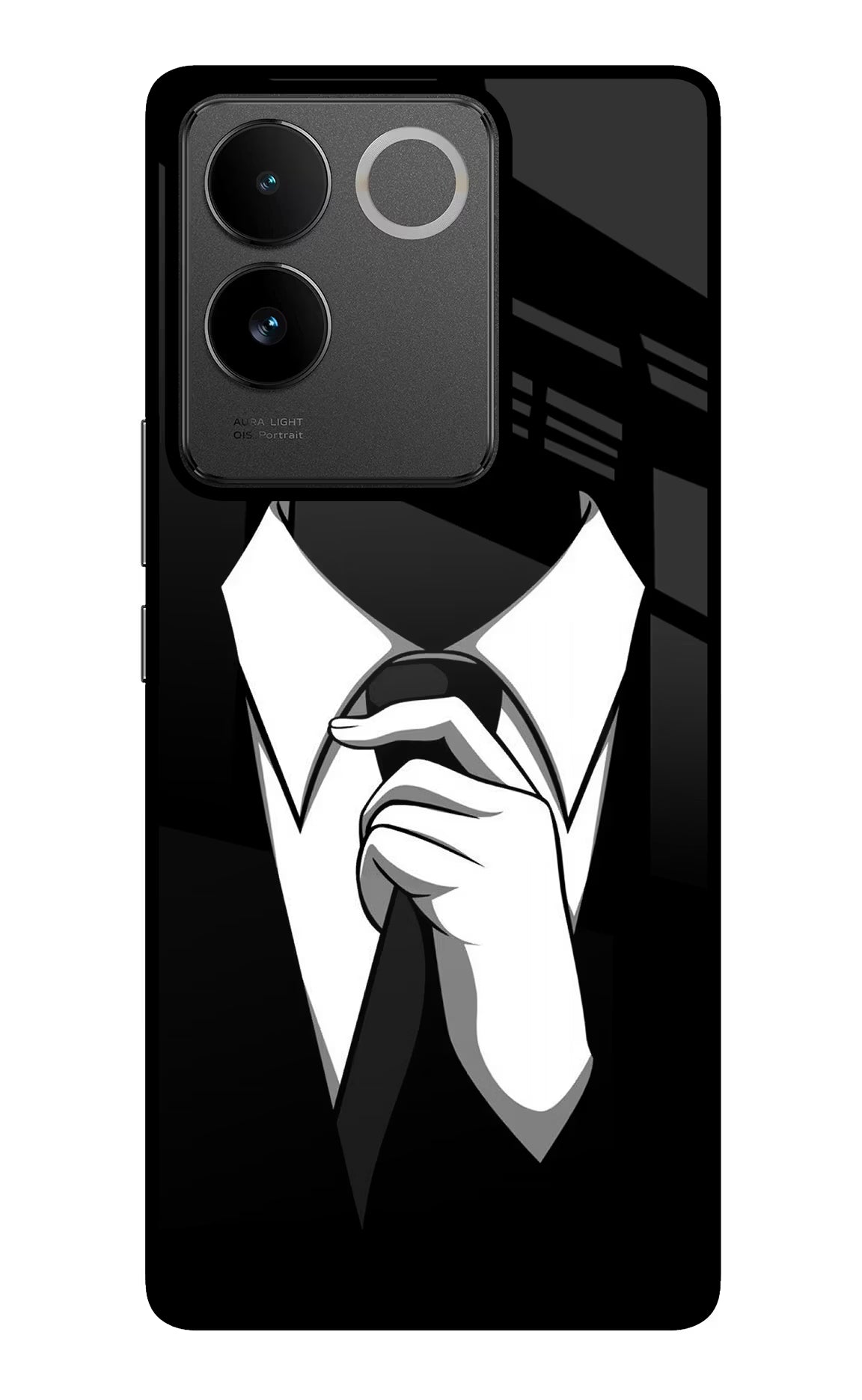 Black Tie IQOO Z7 Pro 5G Glass Case Back Cover by Casekaro