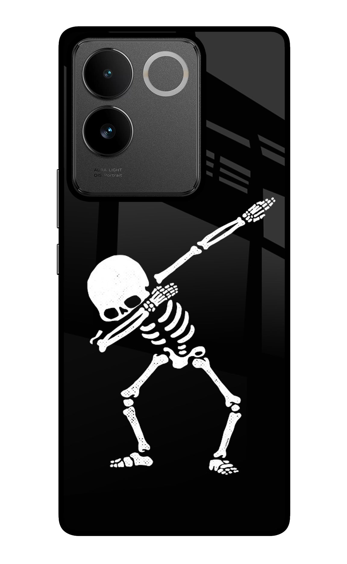 Dabbing Skeleton Art IQOO Z7 Pro 5G Glass Case