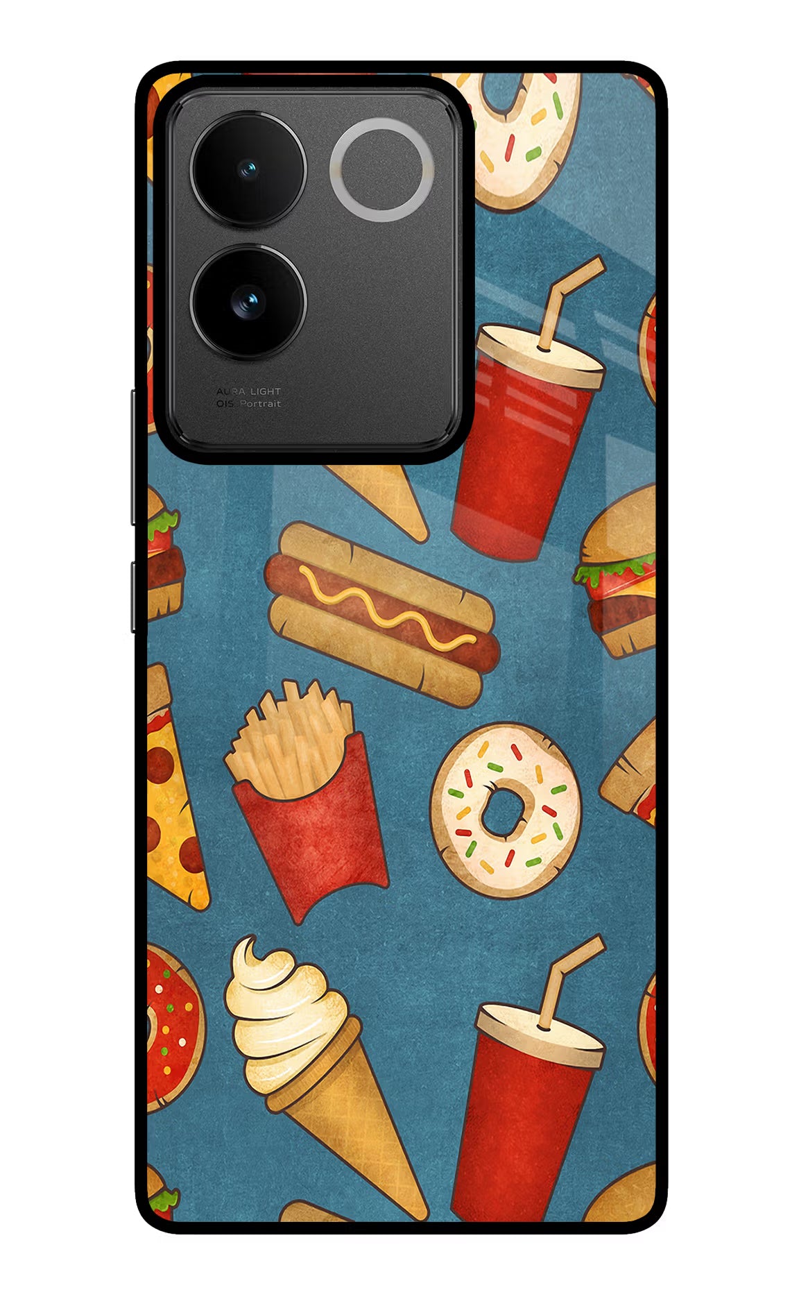 Foodie IQOO Z7 Pro 5G Glass Case Back Cover by Casekaro