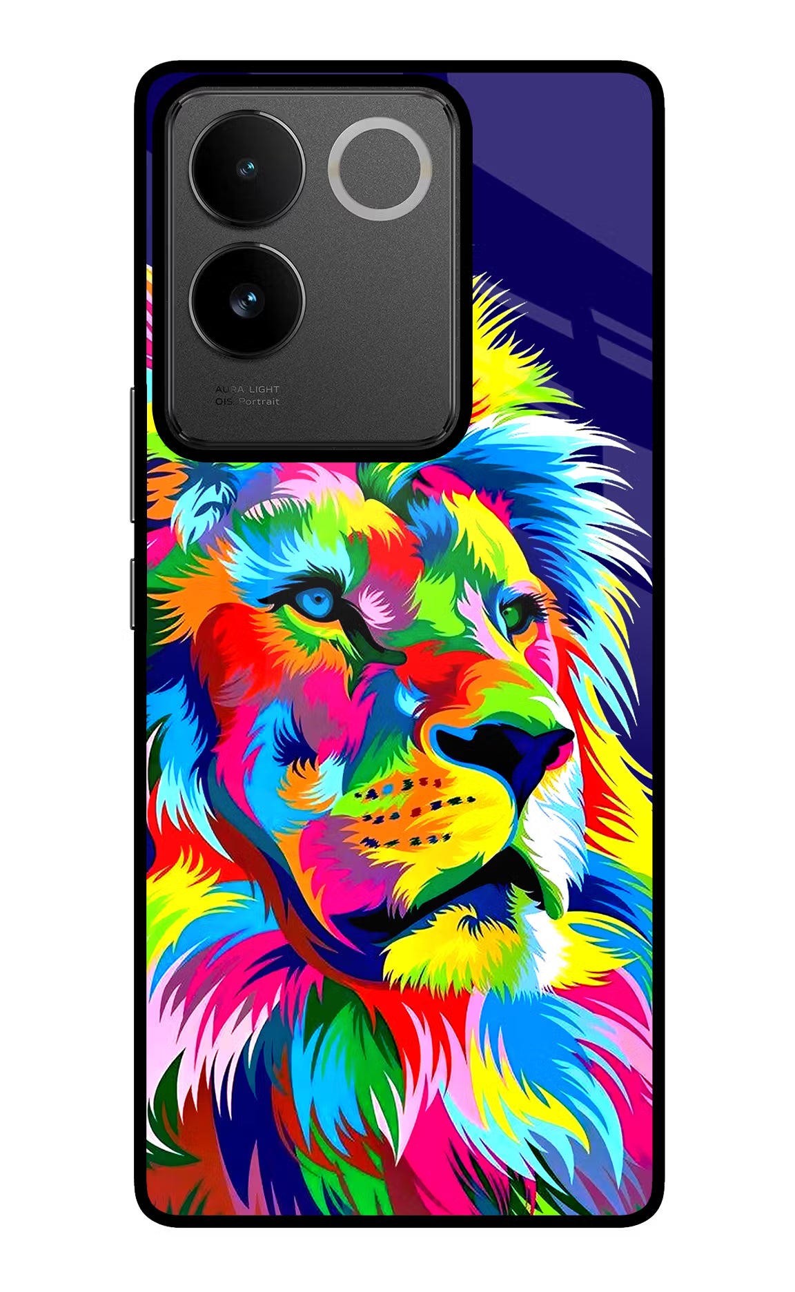 Vector Art Lion IQOO Z7 Pro 5G Glass Case Back Cover by Casekaro