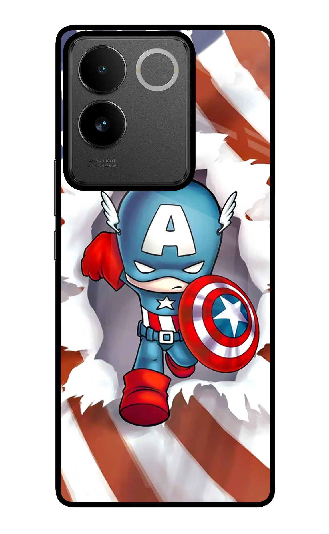 Captain America IQOO Z7 Pro 5G Glass Case Back Cover by Casekaro