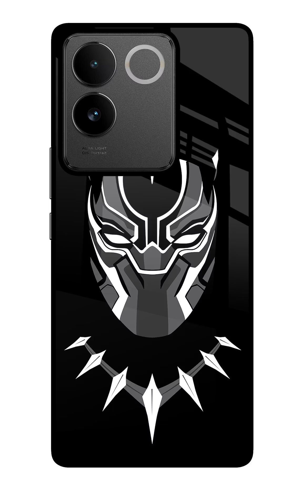Black Panther IQOO Z7 Pro 5G Glass Case Back Cover by Casekaro